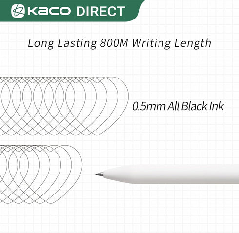Kaco FIRST Gel Ink Pens, Pack of 2 Pieces Cute Heart Pen Set with Extra 4 Black Refills (2 White)...
