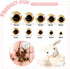TOAOB 100pcs Yellow Glass Eyes Kits 3mm to 12mm Assorted Sizes for Crafts Needle Felting Bears Dolls Decoys Sewing...