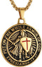 HZMAN Knights Templar Put On The Whole Armor of God Ephesians 6:13-17 Red Cross Design Stainless Steel Necklace for Men...