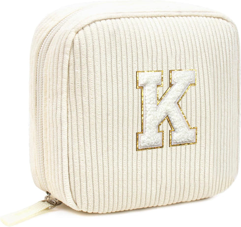 Cute Makeup Bag for Women - Monogram Personalized Initial Makeup Bags Cosmetic Pouch Make Up Case for Women Her Best Friend Friendship Sister Teac...