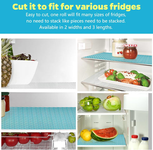 Bloss Fridge Liners, Refrigerator Liners, Easy to Clean Fridge Shelf Liners Non-Slip Refrigerator Mats for Shelves,Cabinet, Drawers, Cupboard(Grid...