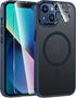 FNTCASE for iPhone 13 Phone Case: iPhone 14 Case Magnetic Translucent Matte Back Cover Metal Button Military Grade Protection Shockproof Shell Ful...
