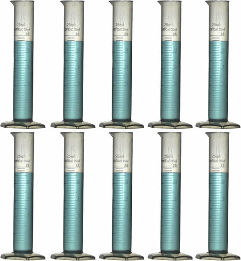 Graduated Measuring Cylinder Polypropylene Plastic 25ml 10-Pack (25ml, 10)...