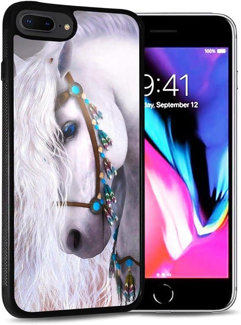 for iPhone 8, iPhone 7, iPhone SE 2 (2020), Durable Protective Soft Back Case Phone Cover, HOT12320 White Horse Princess 12320...
