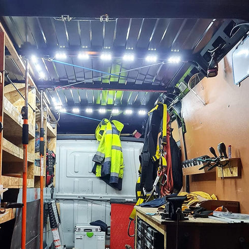 60 LED Van Light Car Interior Light Bright White Lighting Dome Lamp Ceiling Work Lights Kit for Van Truck Auto Car Vehicle Caravan DC 12V (20 Modu...