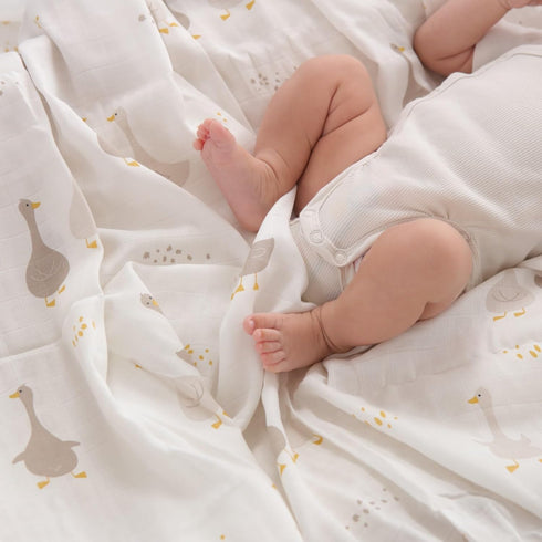 Insular Muslin Swaddle Blanket, Baby Swaddle Wrap for Boys and Girls, Receiving Blanket Large 47 x 47 inches, Baby Essentials, 2 Pack, Green&Duck...