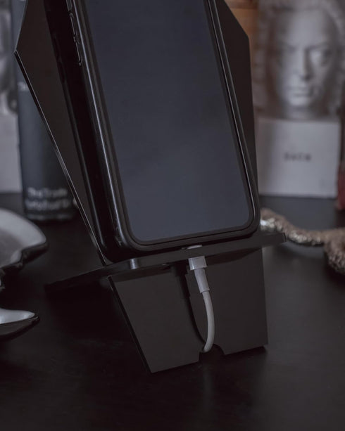 Unique Coffin Cell Phone Stand with Cool Engraved Skeleton for Halloween Goth Office Desk Accessories Supplies - Spooky Phone Holder for iPhone Ip...