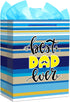 FaCraft Fathers Day Gift Bag - 13" Large Happy Father's Day Gift Bags with Tissue Paper Best Dad Ever Paper Bag with Handle for Dad Stepdad Grandf...