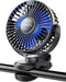 SWEETFULL Portable Clip on Fan - Battery Operated Stroller Fan, 4000mAh Small Rechargeable Fan with LED Display, 4 Speeds, Mini Personal Cooling D...