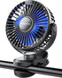 SWEETFULL Portable Clip on Fan - Battery Operated Stroller Fan, 4000mAh Small Rechargeable Fan with LED Display, 4 Speeds, Mini Personal Cooling D...