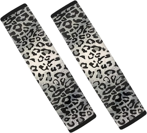 Dreaweet Grey Leopard Print Seat Belt Pads Cover for Adults Kids, Stylish Car Seatbelt Cover 2 pcs, Universal Soft and Safe...