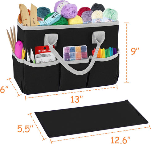 ZKOO Art Supply Storage Organizer Caddy ?Craft Tote Bags with Pockets for Scrapbook Organization and Storage Supplies?Portable Office Organizer (B...