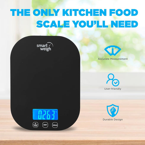 Smart Weigh 11 lb Digital Kitchen Food Scale, Mechanical Accurate Weight Scale with 5-Unit Modes, Grams and Ounces for Weight Loss,Weighing Ingred...