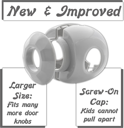 New & Improved - Door knob Baby Safety Cover - 5 Pack - Deter Little Kids from Opening Doors with A Child Proof Door Handle Lock - Driddle...
