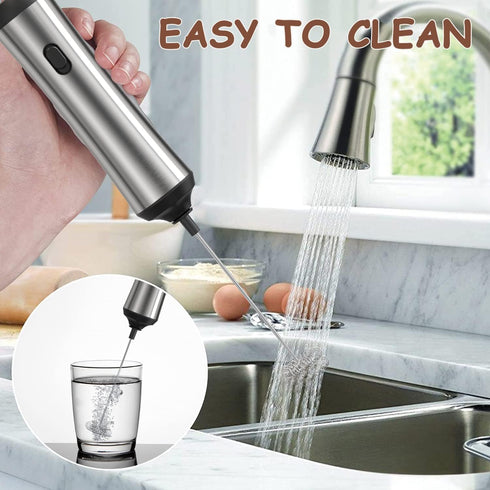 Stainless steel mini rechargeable foam maker and electric mixer Foam coffee, frappuccino latte, milk, hot chocolate, cappuccino and matcha powder ...