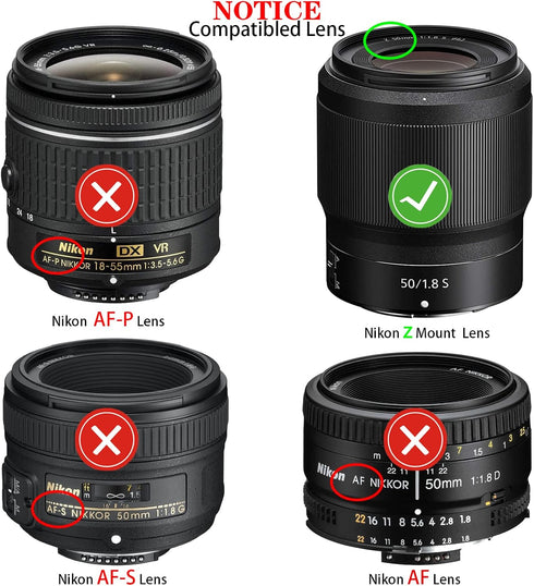 Body Cap + Rear Lens Cap Cover Compatible for Nikon Z50 Z30 Z9 Z8 Z6 Z7 Z5 Z fc Nikon Z Mount for Zfc Z9 Z8 Z7 II Z7II Z6 II Z6II Z 5 Z 6 Z 7 Z 50...