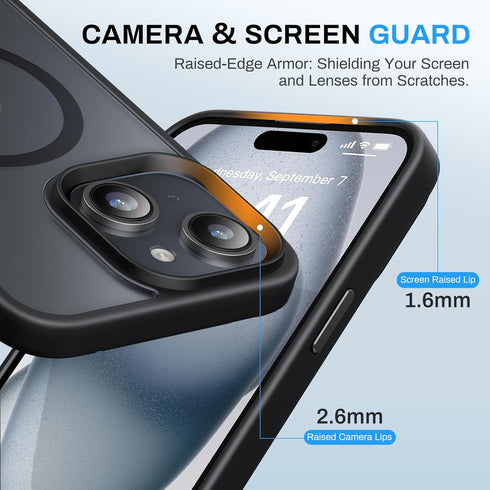 Strong Magnetic for iPhone 15 Case, Compatible with MagSafe, Military-Grade Protection, Yellowing Resistant, Scratch-Resistant Back, Magnetic Phon...