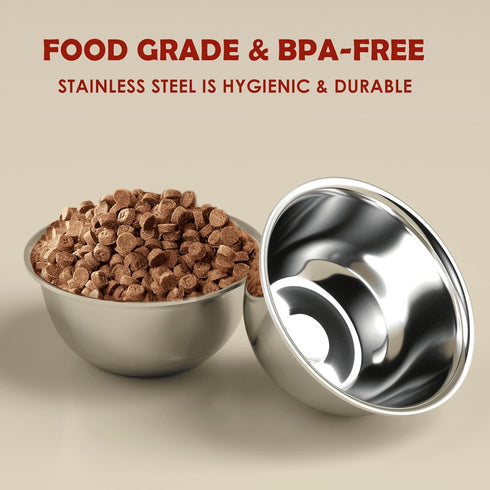 7 Cup Stainless Steel Dog Bowls Set of 2 for Food and Water, Rust Resistant, Metal Dog Bowl for Medium Large Dogs, 58oz...
