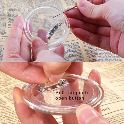 30Pack 2.4 inch Clear Button Pins Make Your Own Buttons Picture Button Pin Acrylic Design Button Badge Clear Picture Buttons Badges Kit for DIY Cr...