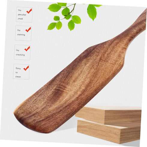 Hemoton Turner Spatula Set - Wooden Spurtles, Non-Stick Kitchen Tool, Slotted Stirring Spoons...