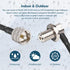 RG58 UHF PL259 Male to SO239 Female Right Angle Bulkhead Mount Cable - 15FT CB Antenna Extension Cable CB Coax Cable for Vehicle Car SUV Truck Two...
