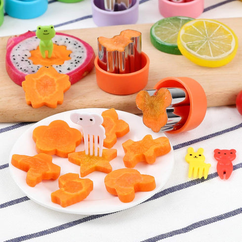 1.5in Vegetable Cutter Shape Set-12PCS Mini Cookie Cutters Fruit Biscuit Pastry Mold Children's Baking and Food Supplement Tool Accessories.(20 Fo...