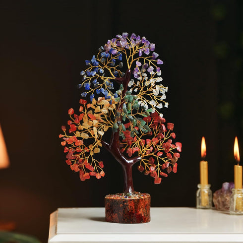 Seven Chakra Gemstone Tree With Chakra Pendant, Crystal Tree, Fake Plants Home Decor, Crystals, Birthday Gifts for Women, Crystals and Healing Sto...