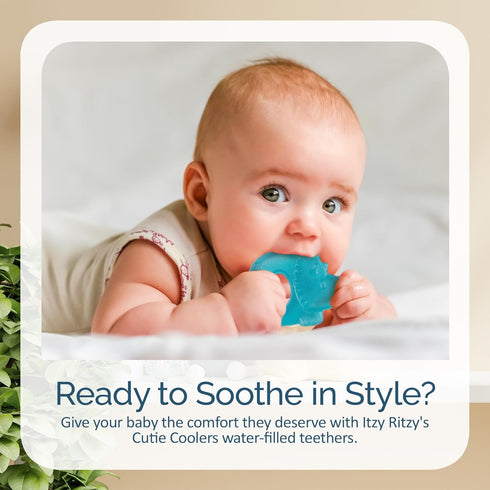 Itzy Ritzy Water-Filled Teethers - Cold Cutie Coolers Textured On Both Sides to Massage Sore Gums & Emerging Teeth - Can Be Chilled in Refrigerato...