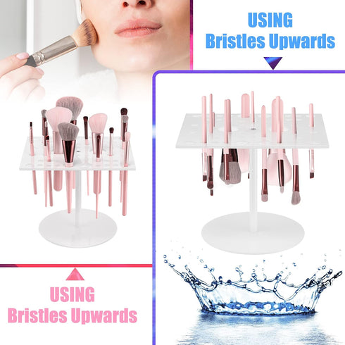 54 Holes Acrylic Brush Holder Makeup Brush Drying Rack Brush Dryer Collapsible Makeup Brush Holder Makeup Brush Dryer Stand for Acrylic Nail Brush...