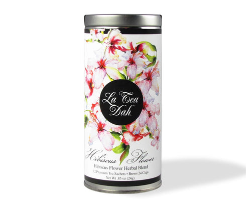 Hibiscus Flower Herbal Tea by La Tea Dah, Premium Caffeine Free Hibiscus Tea Bags Blended in the USA, Delicious as Hot or Iced Tea, Floral Tea Gif...