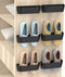 Wall Mounted Shoes Rack 6Pack with Sticky Hanging Strips, Plastic Shoes Holder Storage Organizer,Door Shoe Hangers (SM03-Black-6)...