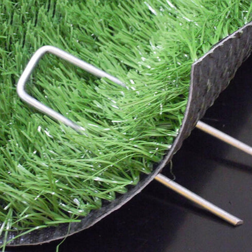 12 Pack Garden Stakes Landscape Staples, 5 inch U-Shaped Tent Stakes 11 Gauge Galvanized SOD Pins Lawn Stakes for Weed Barrier Fabric Securing, Fe...