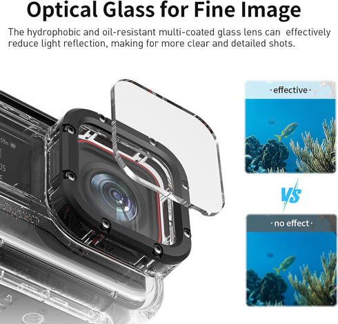 Waterproof Case Underwater Dive Case Protective Shell for Insta360 Ace Pro Action Camera 60M/197FT Diving Housing Cover Shell...