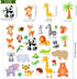 MARFOREVER 50 PCS Jungle Animals Window Gel Clings Stickers Removable and Reusable Window Clings Decals Thick Gel Clings for Adults Kids Classroom...