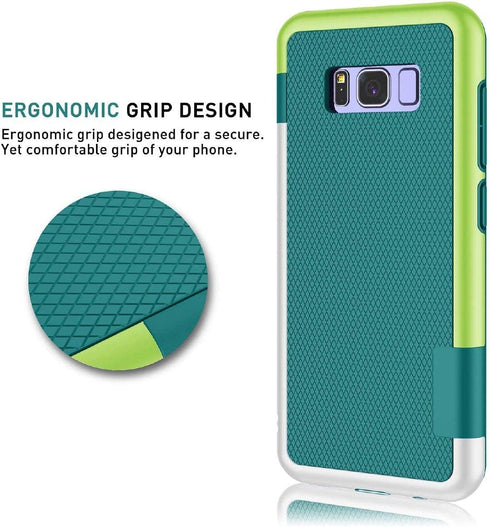 Jeylly S8 Case, Galaxy S8 Case with 2 Pack HD Soft Screen Protector, Contrasting Colors Ultra Slim One-Piece Anti-Slip Rugged Soft TPU Bumper Shoc...