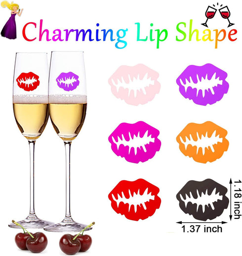 WZT 30 Piece Silicone Drink Markers - Multi-Purpose Wine Glass Markers for Bar, Party, Dinner Parties...