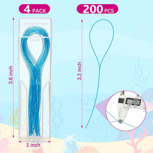 Preteen Kids Floss Threaders, Deep Clean Orthodontic Threader Floss for Braces, Bridges, and Implants 200PCS (4Pack)...