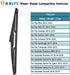 12" Rear Windshield Wiper Blade for Hyundai Elantra 09-12, for Hyundai Elantra GT 18-20, for Hyundai Santa Fe 13-23, for Hyundai Tucson 10-15, for...