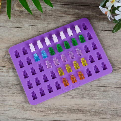 Gummy Molds Bear Candy Silicone - Mini Size Chocolate Gummy Molds with 2 Droppers Nonstick Food Grade Silicone Pack of 4...