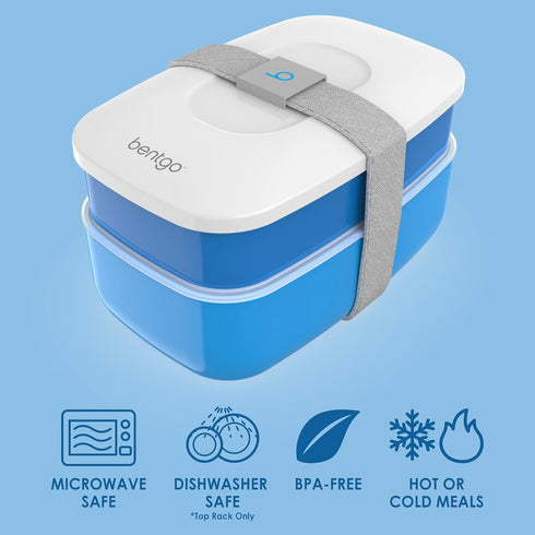 Bentgo Classic - Adult Bento Box, Stackable 3-Compartment Lunch Box with Removable Utensil Set and Sealing Strap, BPA-Free, Food Container Ideal f...