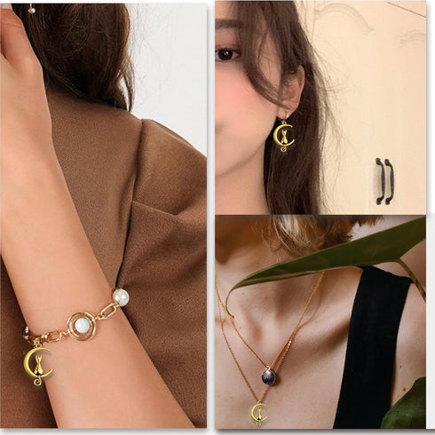 100pcs Cat in The Moon Charms Alloy Celestial Pendants Craft Supplies for DIY Earrings Necklace Bracelet Jewelry Making Christmas Birthday Party G...