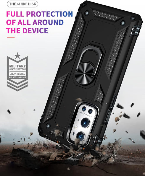Military Grade Drop Impact for Oneplus 9 Pro Case Oneplus 9 Pro 5G Case 360 Metal Rotating Ring Kickstand Holder Armor Heavy Duty Shockproof for O...
