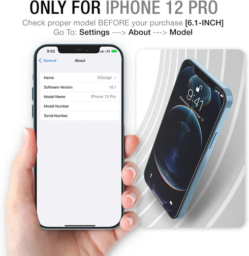 XDesign Glass Screen Protector Designed for iPhone 12/12 Pro 2020 6.1-inch (3-Pack) Tempered Glass, 3 Pack, Slim Fit Series......