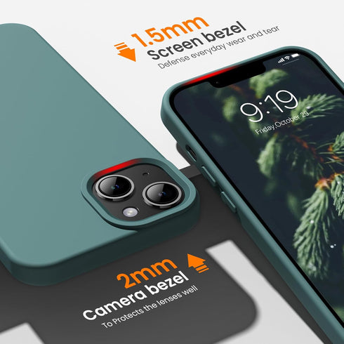 OuXul for iPhone 14 Case, iPhone 13 Case Shockproof Liquid Silicone Protective Phone Case with Soft Anti-Scratch Microfiber Lining Ultra Slim Drop...