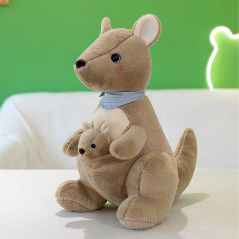 Kangaroo Stuffed Animal Plush Doll - Mother Kangaroo with Removable Child Kangaroo Plushies, Adorable Plushie for Ages 3 and Up, Ideal Gift for To...