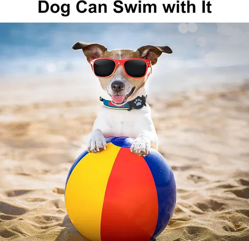 Waterproof Airtag Dog Collar Holder (2 Pack), Protective Anti-Lost Airtag Case for GPS Dog Tracker, Silicone Airtag Cat Collar Dog Airtag Holder f...