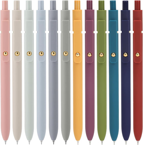 Ddaowanx Gel Pens, 12 Pcs 0.5mm Quick Dry Black Ink Pens Fine Point Smooth Writing Pens, Cute Office School Supplies Gifts for Women (12 Pcs Vinta...