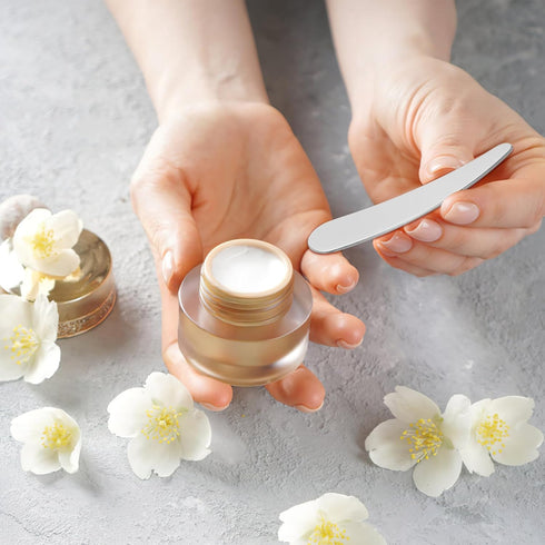 minkissy Makeup Spatula Small Metal Cosmetic Spatula Stainless Steel Handheld Cream Spatula Skincare Accessories for Mixing And Sampling Skin Care...