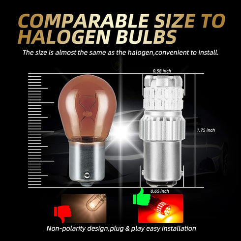 Brake Light Bulb,1157 Led Bulb,Car Accessories 9-30V Tail Light Bulb Super Bright Low Power 1157 2357 2057 7528 BAY15D LED Bulbs with Projector,Re...
