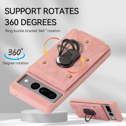 Asuwish Phone Case for Google Pixel 7 Pro 5G Wallet Cover with Tempered Glass Screen Protector and Ring Credit Card Holder Leather Cell Accessorie...